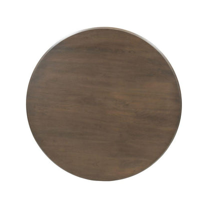 54" Brown Solid Wood Pedestal Base Round Top Dining Table HomeRoots