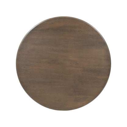 54" Brown Solid Wood Pedestal Base Round Top Dining Table HomeRoots