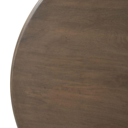 54" Brown Solid Wood Pedestal Base Round Top Dining Table HomeRoots