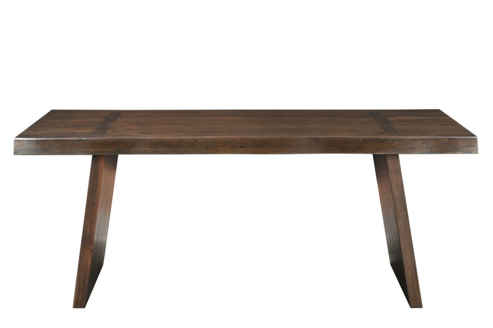 75" Dark Brown Solid Wood Live Edge Dining Table HomeRoots