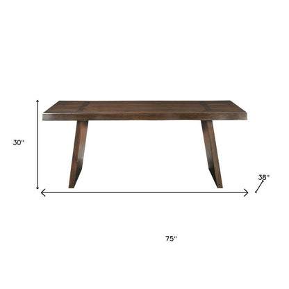 75" Dark Brown Solid Wood Live Edge Dining Table HomeRoots