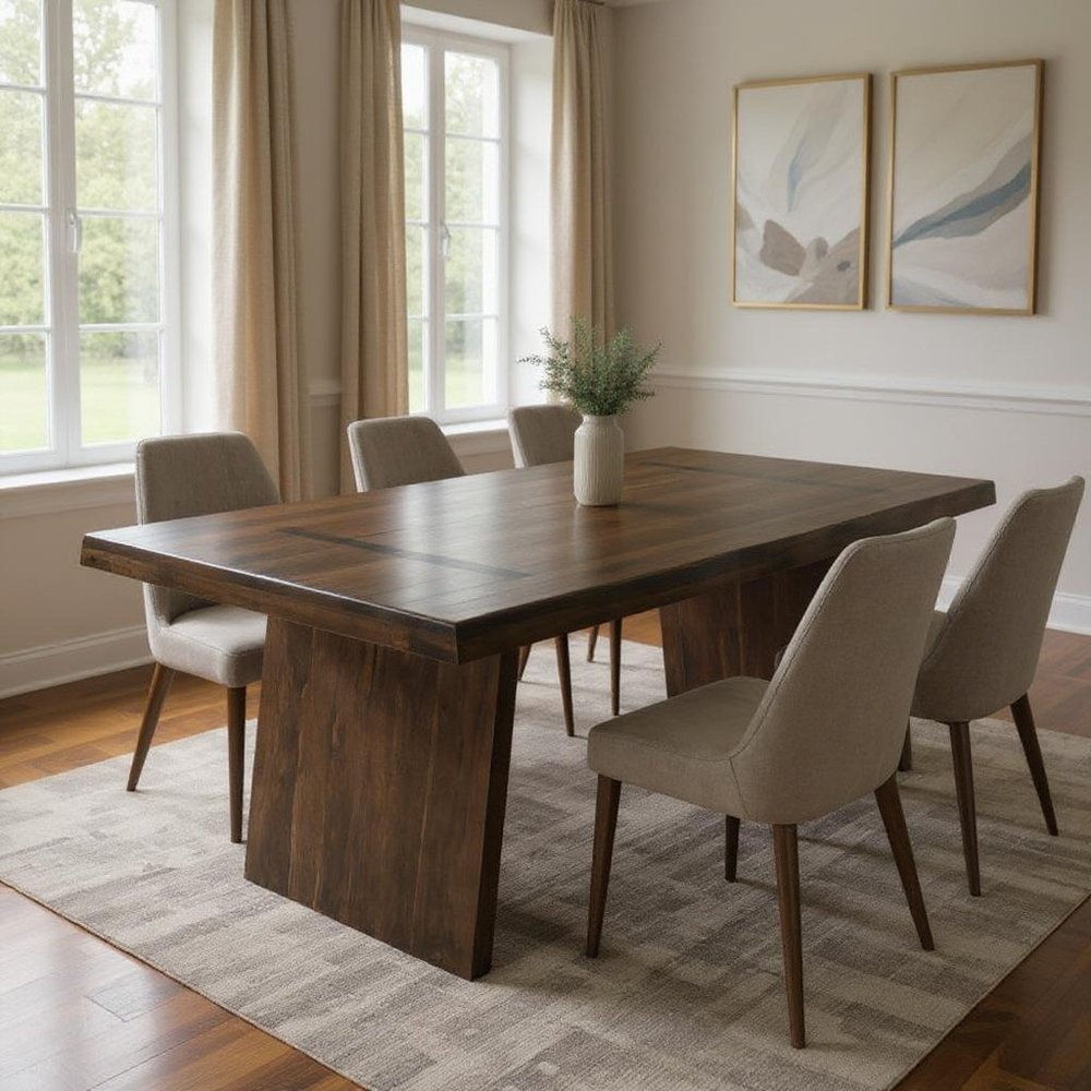 86" Dark Brown Wood Live Edge Dining Table HomeRoots