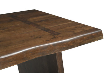 86" Dark Brown Wood Live Edge Dining Table HomeRoots