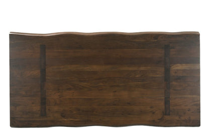 86" Dark Brown Wood Live Edge Dining Table HomeRoots