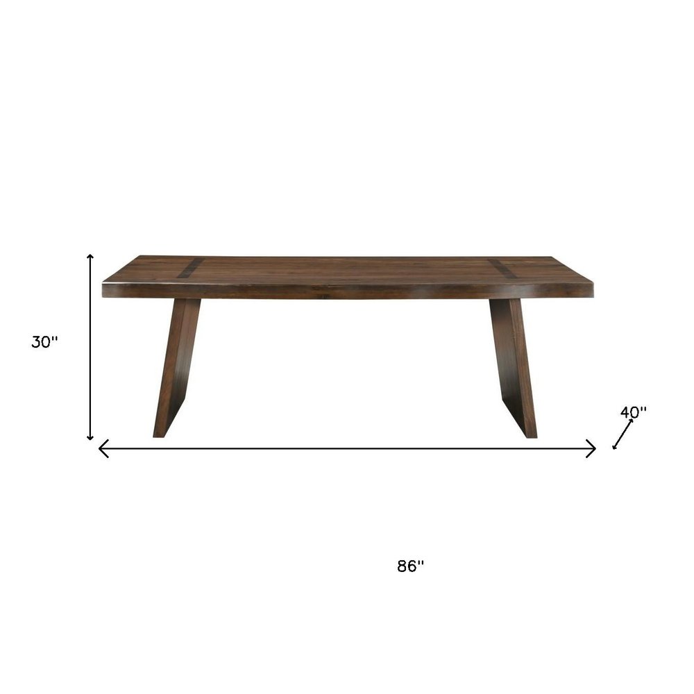 86" Dark Brown Wood Live Edge Dining Table HomeRoots