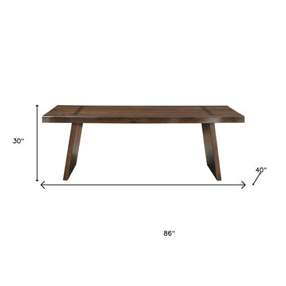 86" Dark Brown Wood Live Edge Dining Table HomeRoots
