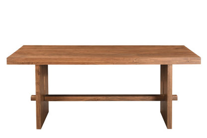 75" Brown Solid Wood Trestle Base Dining Table HomeRoots