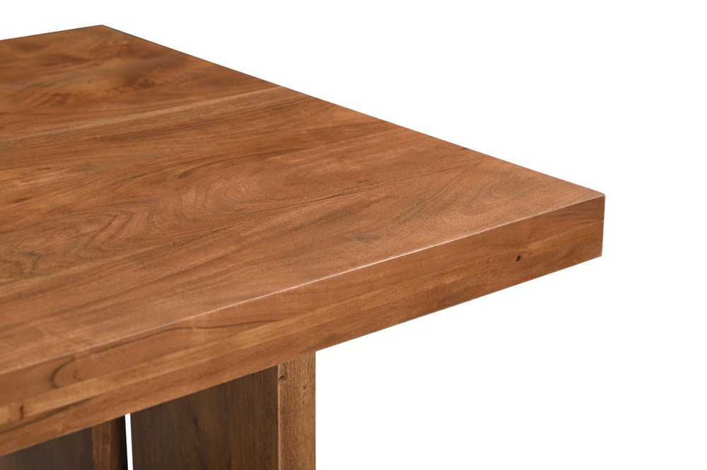 75" Brown Solid Wood Trestle Base Dining Table HomeRoots