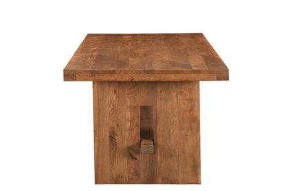 75" Brown Solid Wood Trestle Base Dining Table HomeRoots