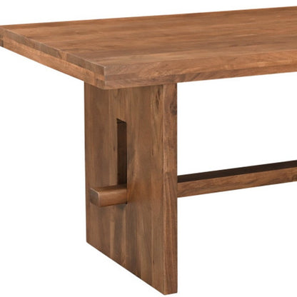 75" Brown Solid Wood Trestle Base Dining Table HomeRoots