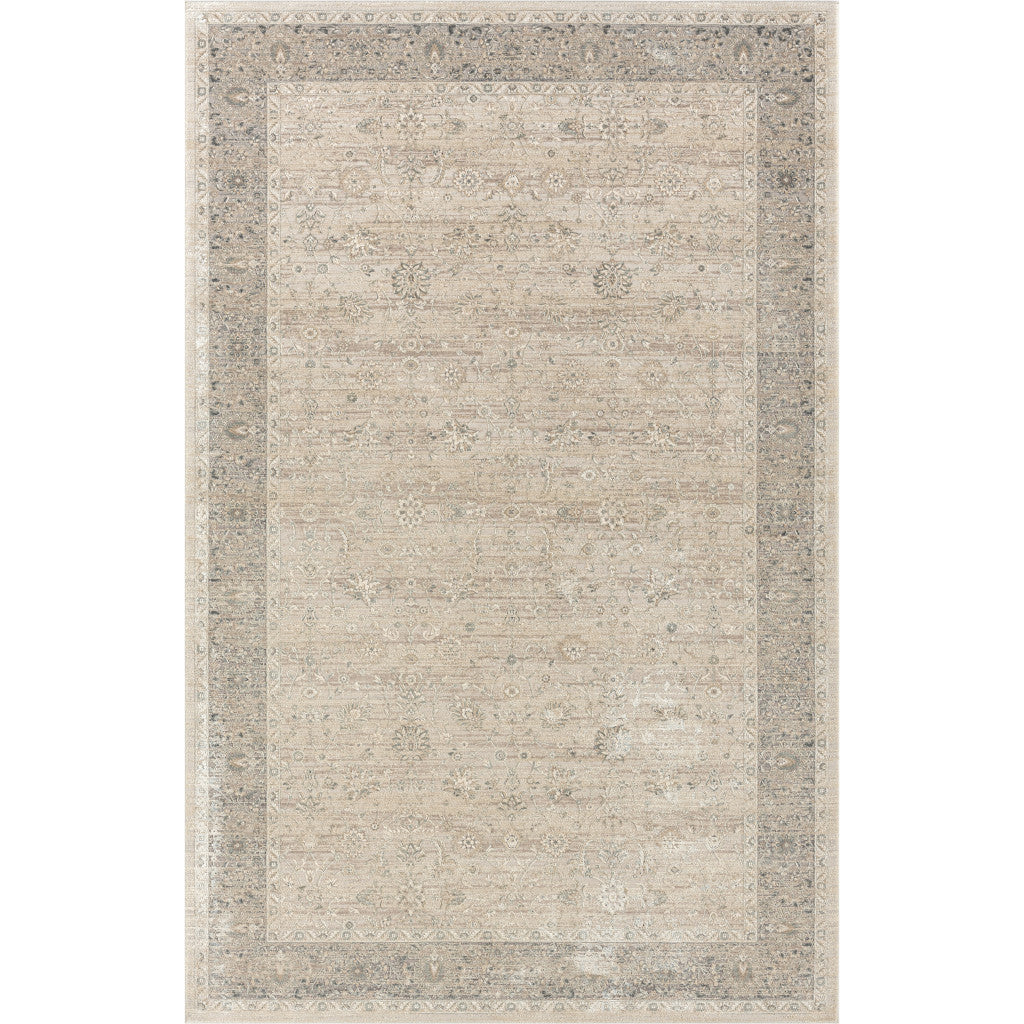 2' X 3' Beige Floral Area Rug - 48.0" (L) x 48.0" (W) x 1.0" (H)