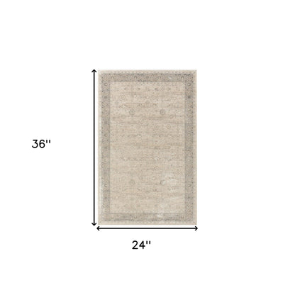 2' X 3' Beige Floral Area Rug - 48.0" (L) x 48.0" (W) x 1.0" (H)