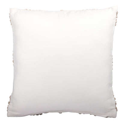 20" White and Natural Diamond Throw Pillow