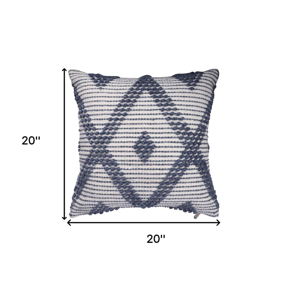 20" Blue Geometric Throw Pillow — view 7