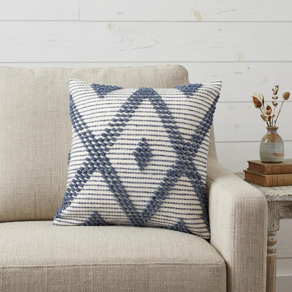 20" Blue Geometric Throw Pillow — view 9