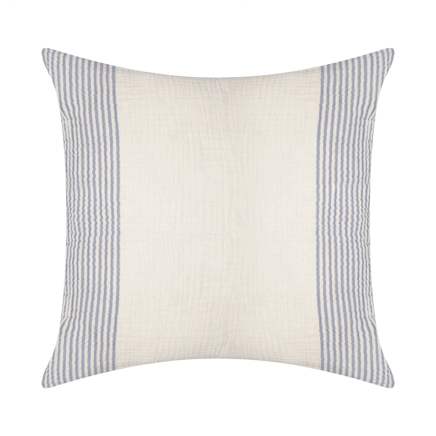 22" Blue Striped Cotton Throw Pillow