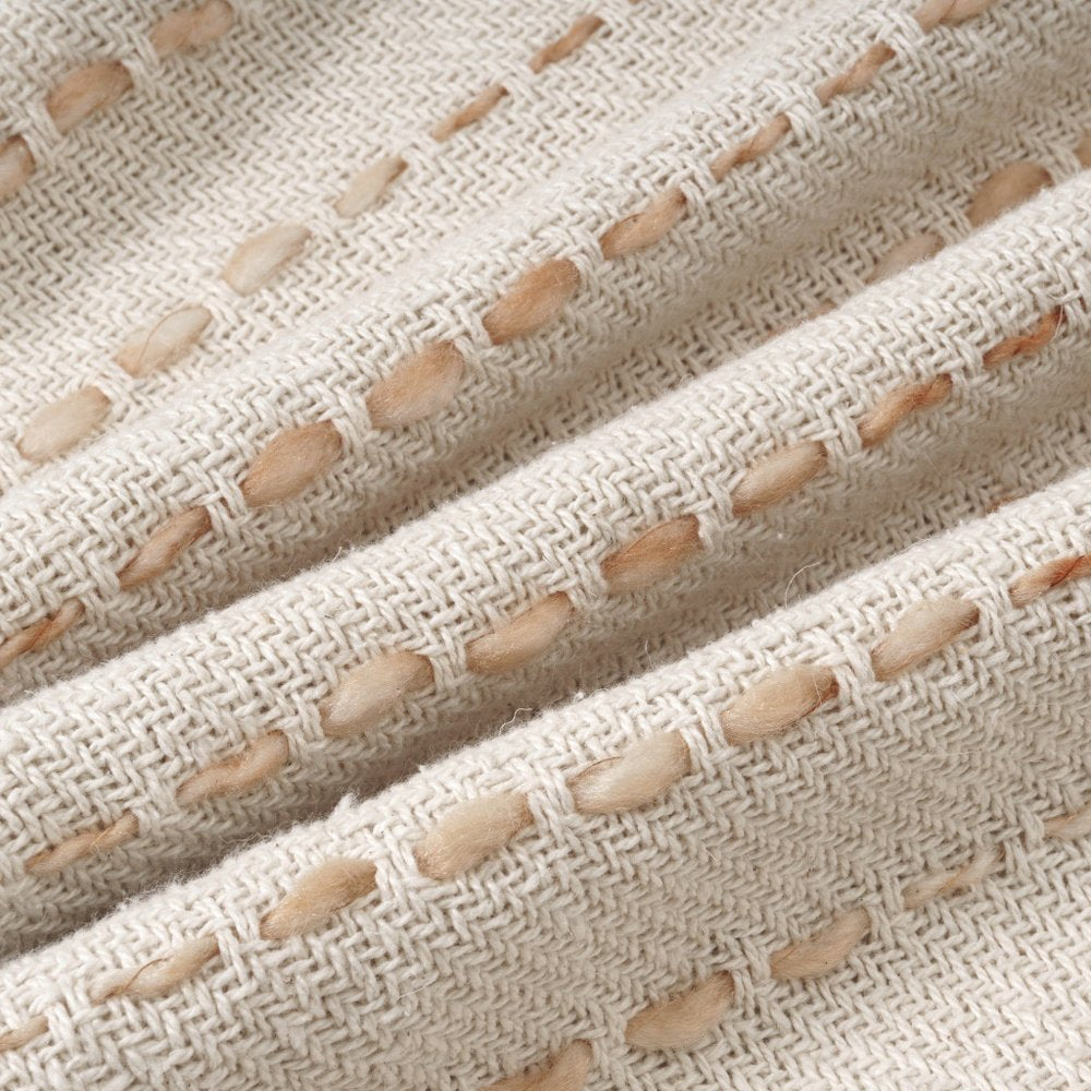 20" White Cotton Pillow With Tassels Edges — view 4