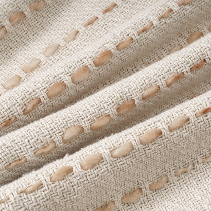 20" White Cotton Pillow With Tassels Edges HomeRoots