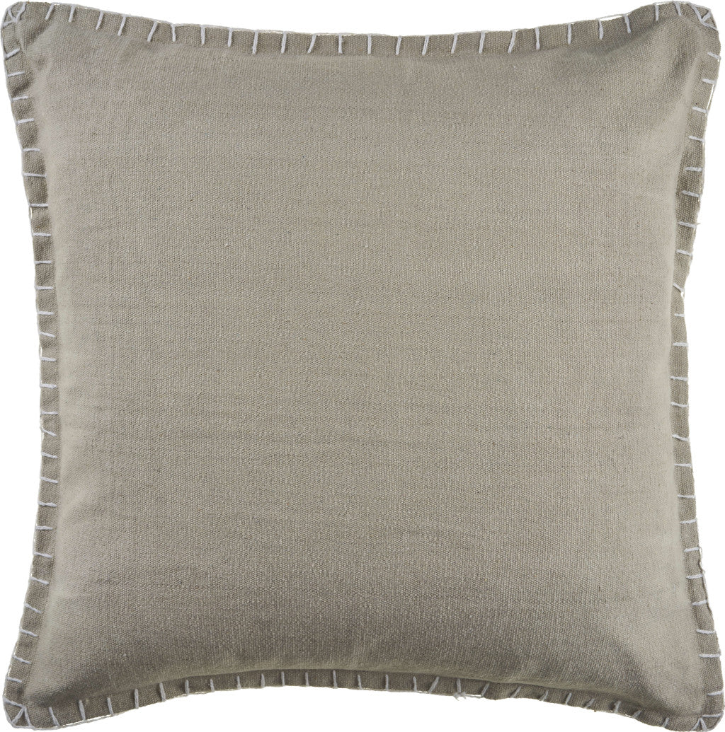 Set of Two Light Gray Cotton Throw Pillow