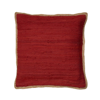 Set of Two Red Cotton Throw Pillow