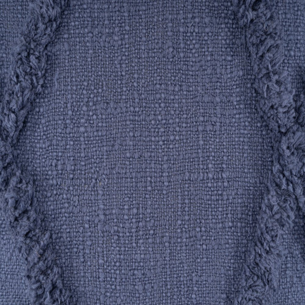 Set of Two Blue Diamond Cotton Throw Pillow With Fringe HomeRoots