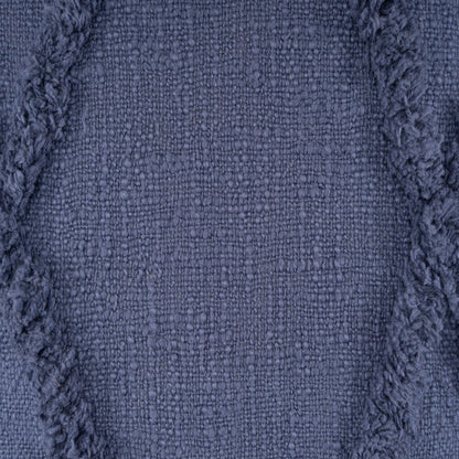 Set of Two Blue Diamond Cotton Throw Pillow With Fringe HomeRoots