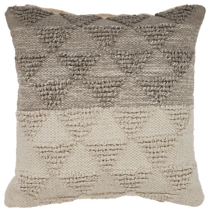 Set of Two Cream Geometric Cotton Throw Pillow With Texture