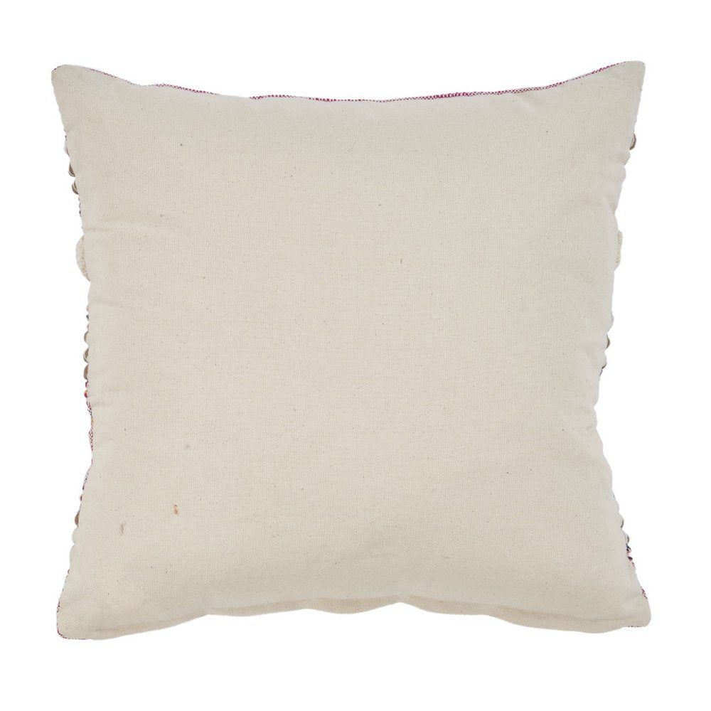 Set of Two Pink Striped Cotton Throw Pillows With Fringe — view 3