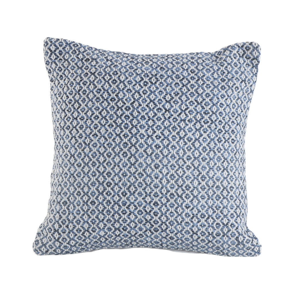 Set of Two Blue Chevron Cotton Throw Pillow