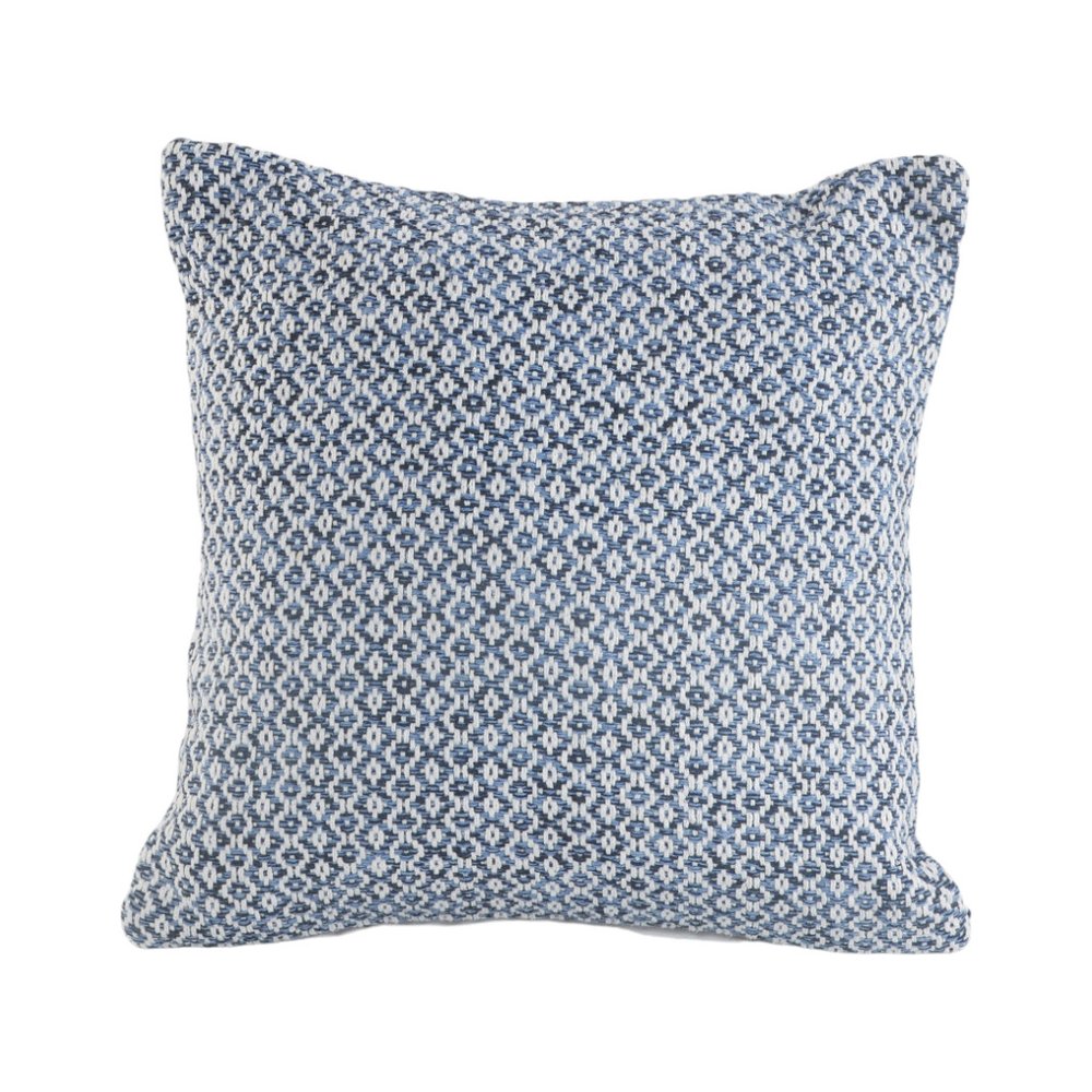 Set of Two Blue Chevron Cotton Throw Pillows HomeRoots