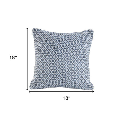 Set of Two Blue Chevron Cotton Throw Pillows HomeRoots