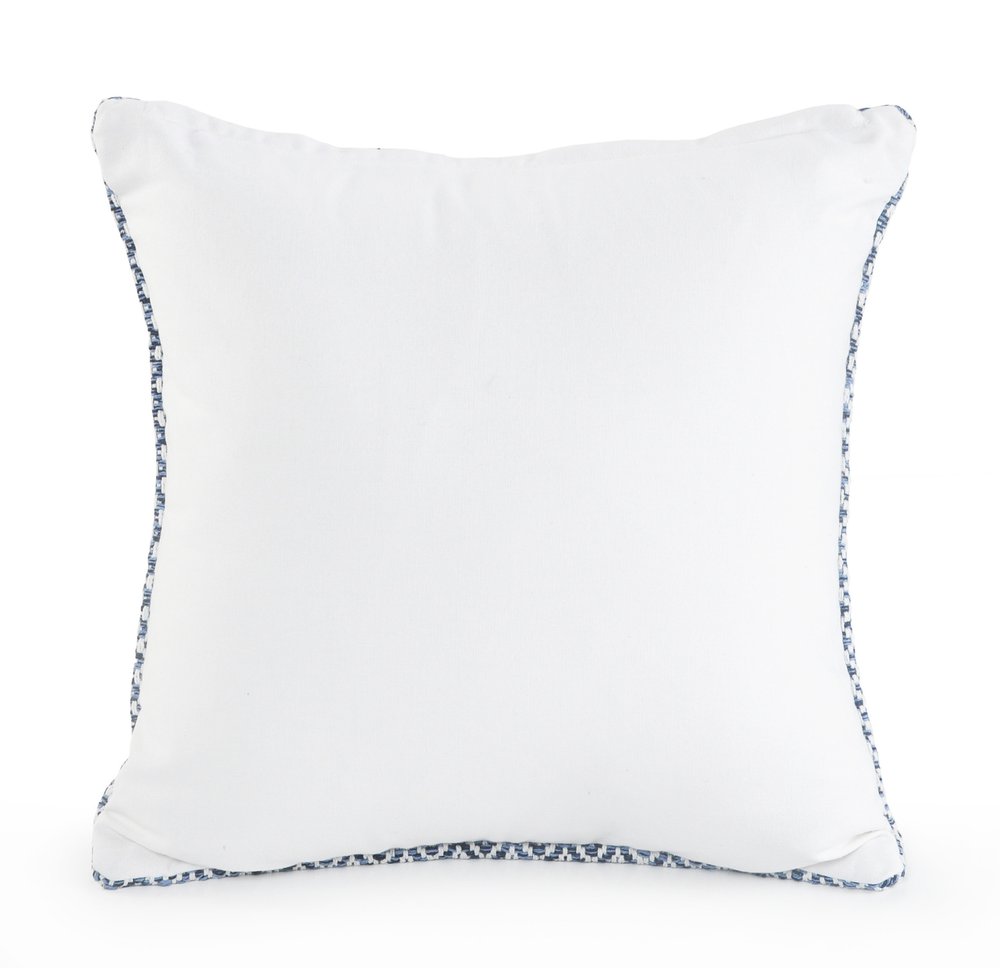 Set of Two Blue Chevron Cotton Throw Pillows — view 2