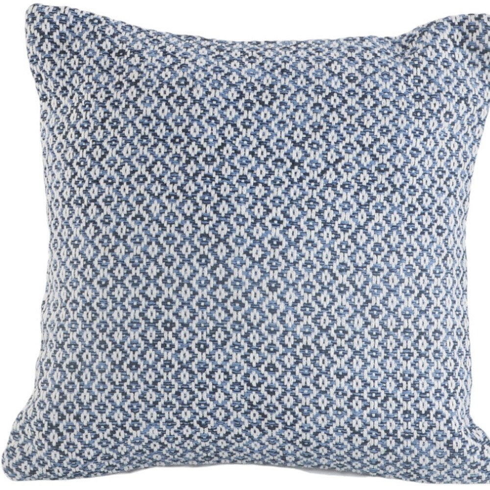 Set of Two Blue Chevron Cotton Throw Pillows — view 9