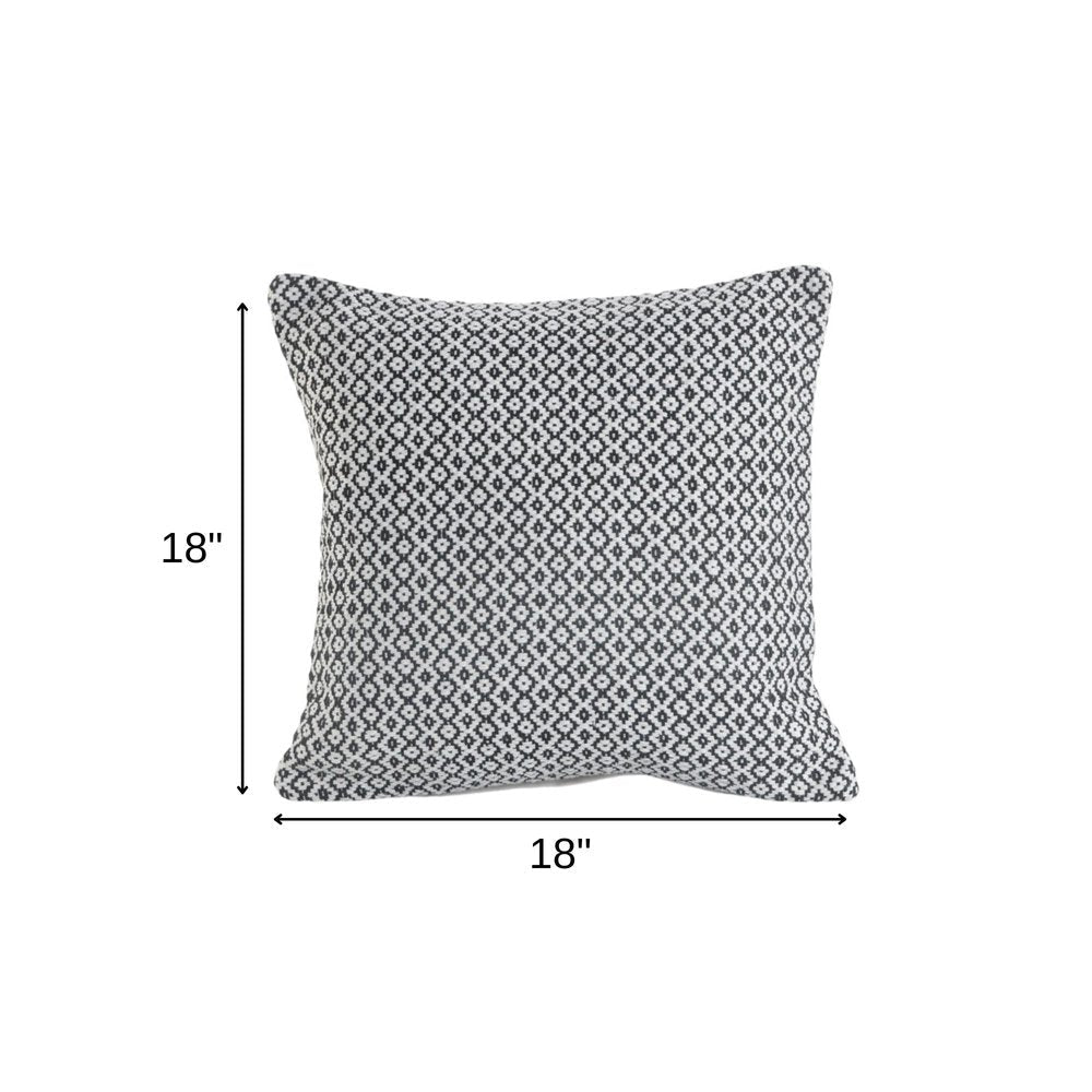 Set of Two Gray Chevron Cotton Throw Pillow — view 8
