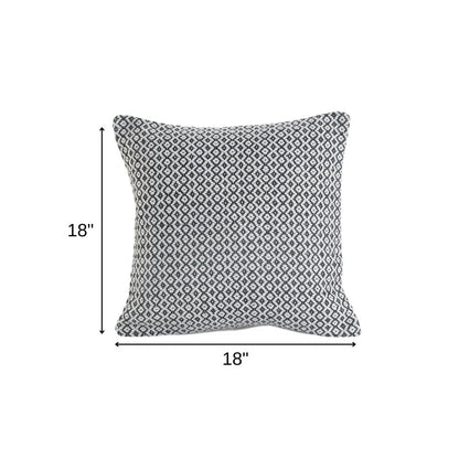 Set of Two Gray Chevron Cotton Throw Pillow