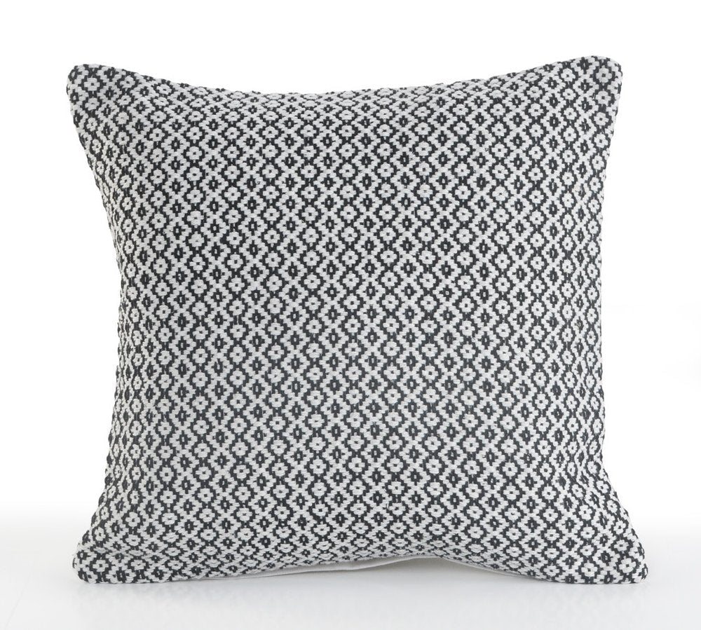Set of Two Gray Chevron Cotton Throw Pillow — view 3