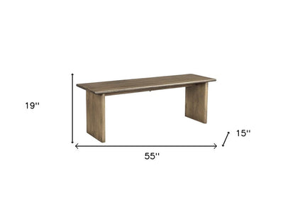 55" Brown Solid Wood Dining Bench HomeRoots