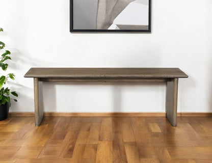 55" Brown Solid Wood Dining Bench HomeRoots