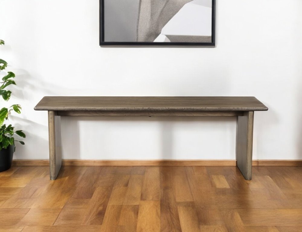 55" Brown Solid Wood Dining Bench HomeRoots