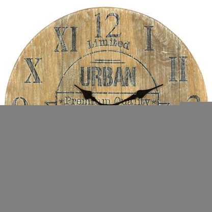24" Natural Distressed Solid Wood Silent Analog Round Wall Clock HomeRoots
