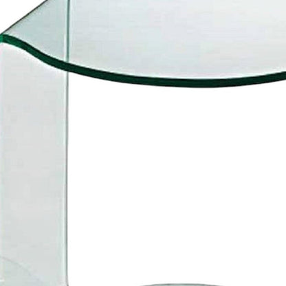24" Clear Glass Round End Table With Shelf HomeRoots