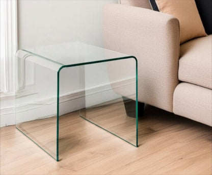 21" Clear Glass Rounded Edge End Table HomeRoots