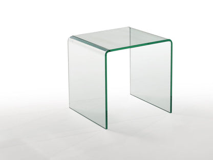 21" Clear Glass Rounded Edge End Table HomeRoots
