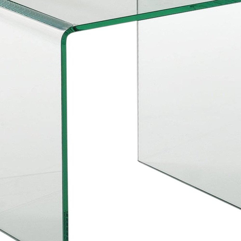 21" Clear Glass Rounded Edge End Table HomeRoots