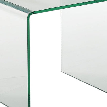 21" Clear Glass Rounded Edge End Table HomeRoots