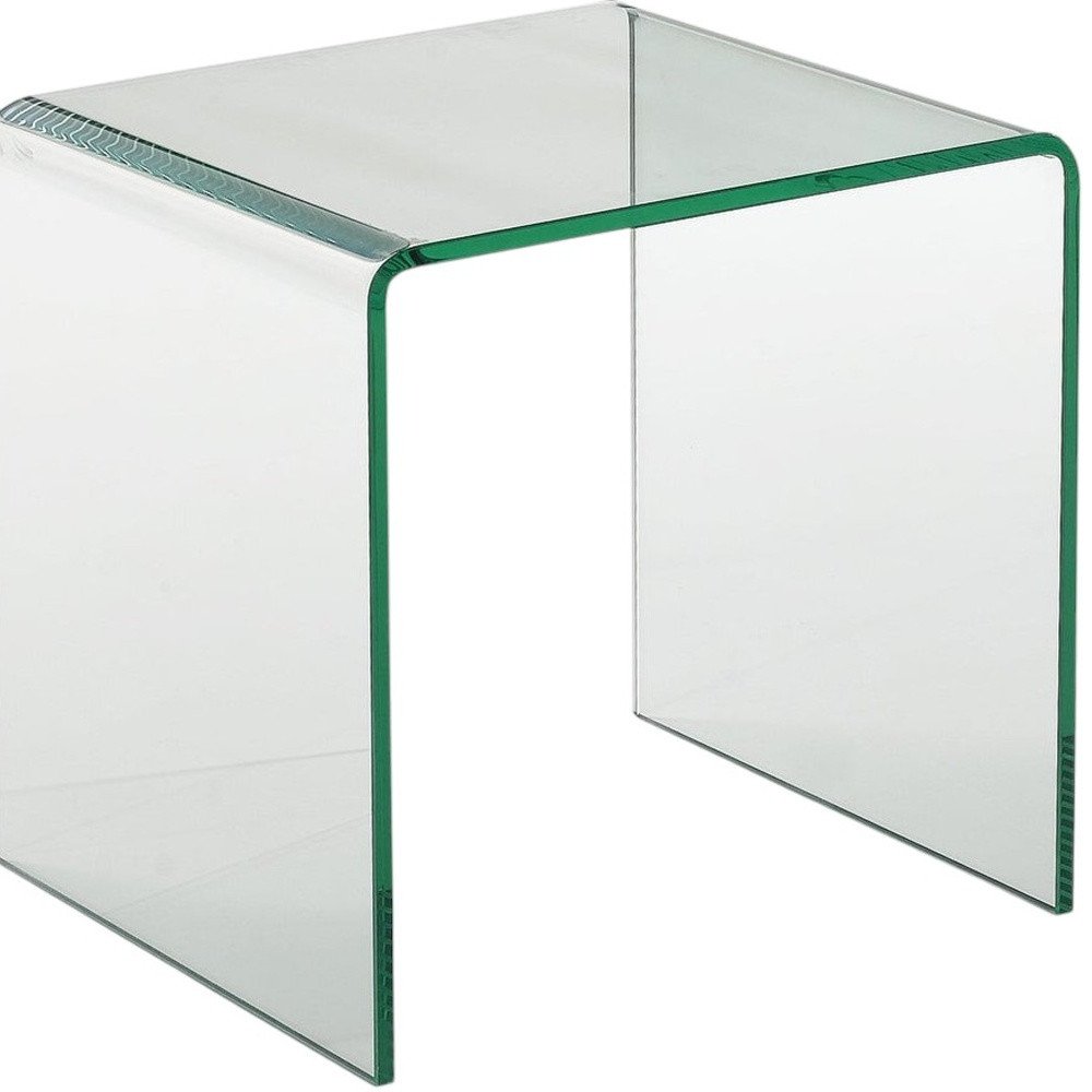21" Clear Glass Rounded Edge End Table HomeRoots
