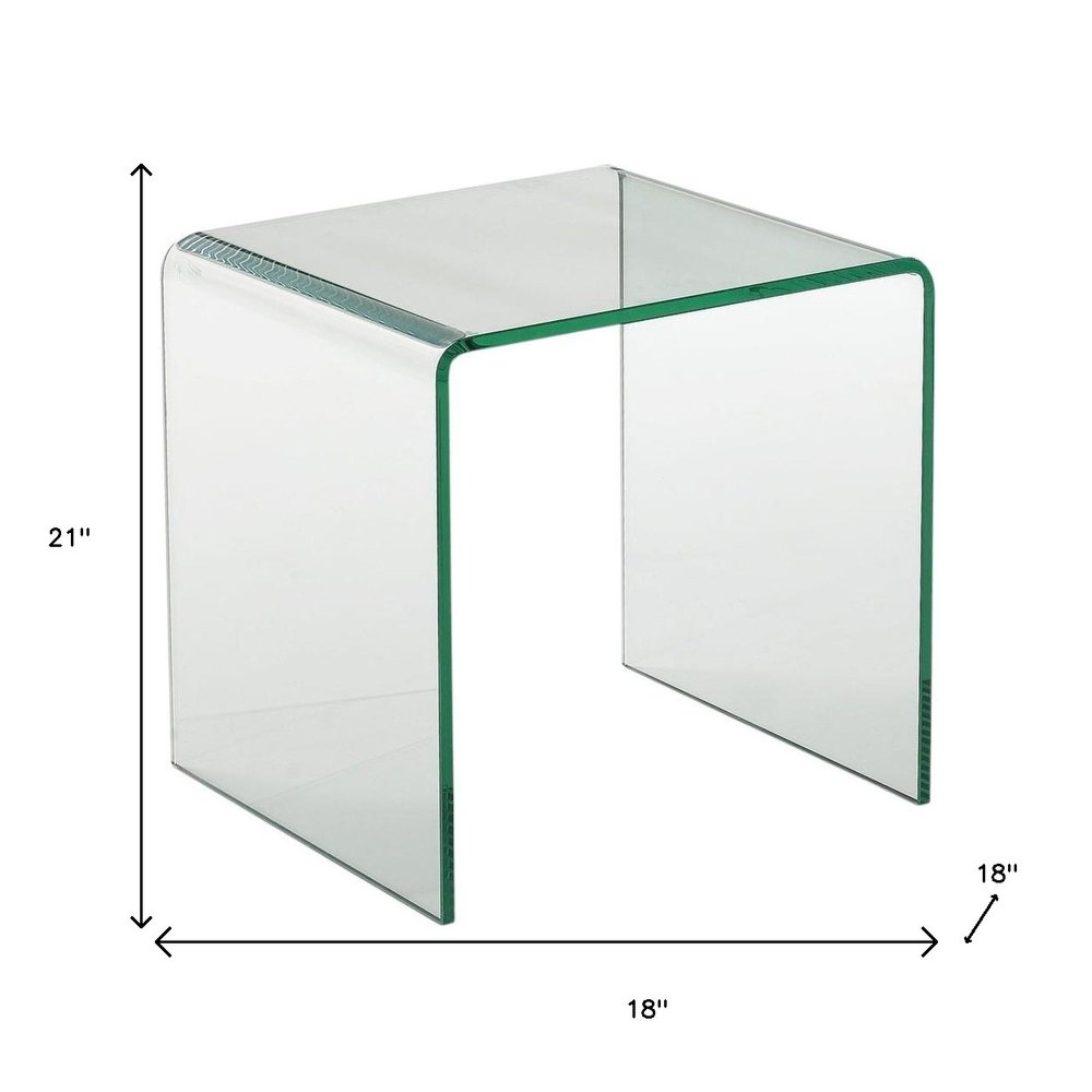 21" Clear Glass Rounded Edge End Table HomeRoots