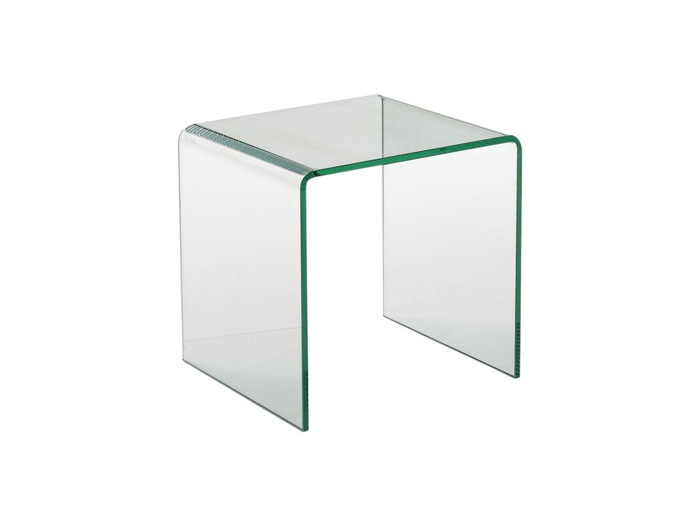 21" Clear Glass Rounded Edge End Table HomeRoots