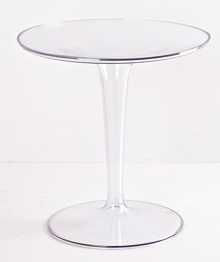 20" Clear Heavy Duty Plastic Indoor Outdoor Round Pedestal End Table HomeRoots
