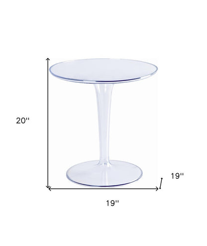 20" Clear Heavy Duty Plastic Indoor Outdoor Round Pedestal End Table HomeRoots